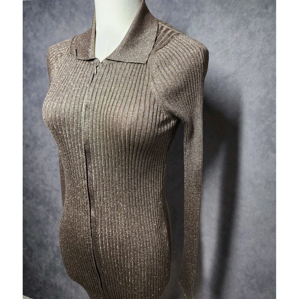 Anthropologie Sweater Dress Womens XS Silver Argent New Ribbed Bodycon Party
